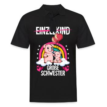 Ich werde Große Schwester Schweine - Männer Poloshirt - Schwarz - Vorne - Kai (181cm)