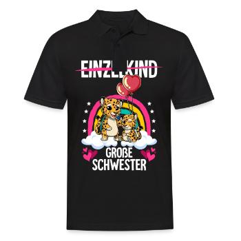 Ich werde Große Schwester Leoparden - Männer Poloshirt - Schwarz - Vorne - Kai (181cm)