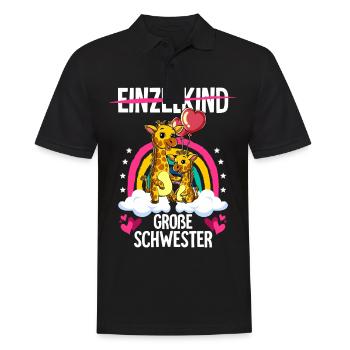 Ich werde Große Schwester Giraffen - Männer Poloshirt - Schwarz - Vorne - Kai (181cm)