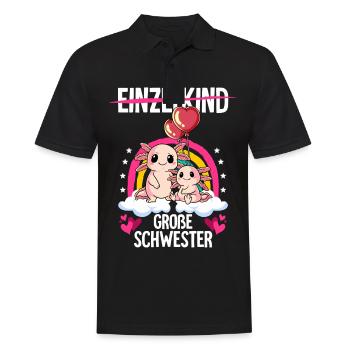 Ich werde Große Schwester Axolotl - Männer Poloshirt - Schwarz - Vorne - Kai (181cm)