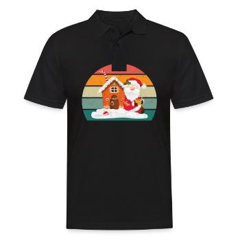 Père Noël Nuit Sainte Noël silencieux - Polo Homme - noir - Devant - Kai (181cm)