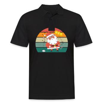 weihnachtsmann heilige nacht stille weihnachten - Männer Poloshirt - Schwarz - Vorne - Kai (181cm)