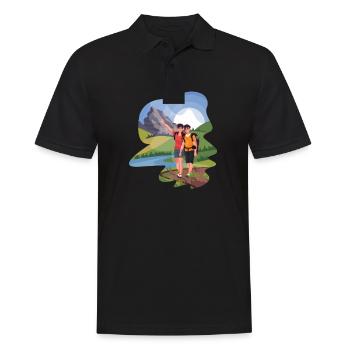 Randonneurs Randonneurs Montagnes Vallée de montagne Vallées Randonnée pédestre - Polo Homme - noir - Devant - Kai (181cm)