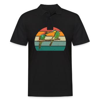 vögel fliegen gleiten luft feder federn flug vogel - Männer Poloshirt - Schwarz - Vorne - Kai (181cm)