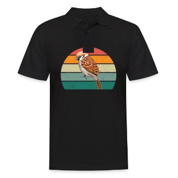 vögel fliegen gleiten luft feder federn flug vogel - Männer Poloshirt - Schwarz - Vorne - Kai (181cm)