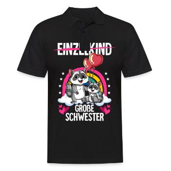 Ich werde Große Schwester Waschbär - Männer Poloshirt - Schwarz - Vorne - Kai (181cm)