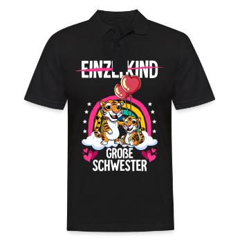Ich werde Große Schwester Tiger - Männer Poloshirt - Schwarz - Vorne - Kai (181cm)