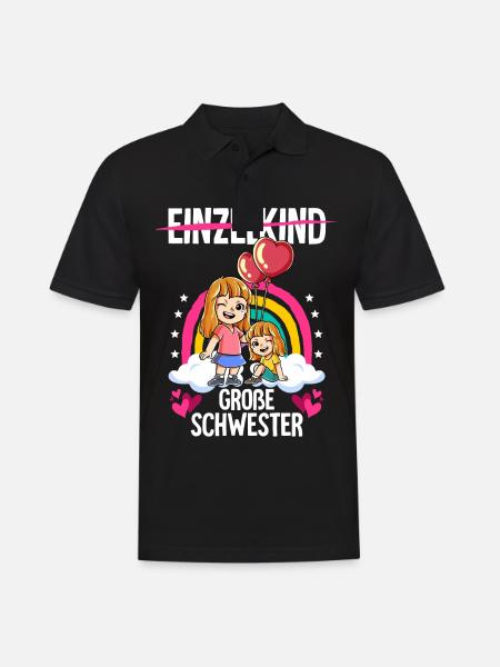 Ich werde Große Schwester Mädchen - Männer Poloshirt - Schwarz