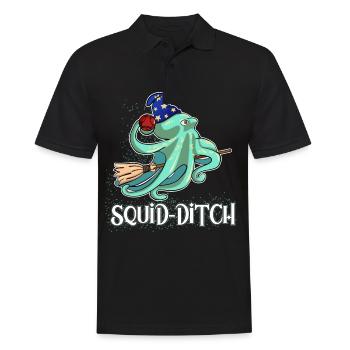 Squid-Ditch On A Broom Magical Octopus Costum - Männer Poloshirt - Schwarz - Vorne - Kai (181cm)