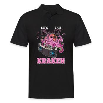 Let's Get This Party Kraken DJ Mode Melodious - Männer Poloshirt - Schwarz - Vorne - Kai (181cm)