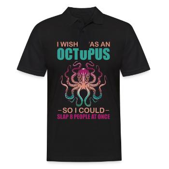 I Wish I Was an Octopus Dream of Kraken - Männer Poloshirt - Schwarz - Vorne - Kai (181cm)