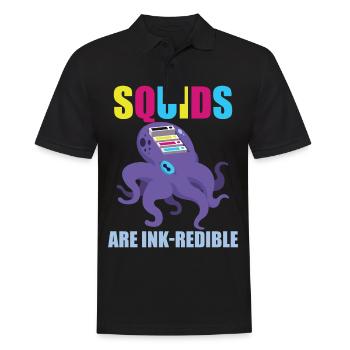 Squids Are Ink-redible Funky Sea Artists - Männer Poloshirt - Schwarz - Vorne - Kai (181cm)
