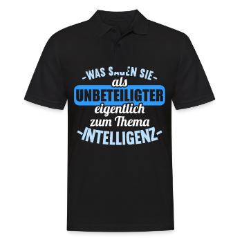 Was sagen Sie als Unbeteiligter Thema Intelligenz - Männer Poloshirt - Schwarz - Vorne - Kai (181cm)