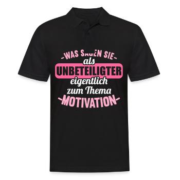 Was sagen Sie als Unbeteiligter Thema Motivation - Männer Poloshirt - Schwarz - Vorne - Kai (181cm)