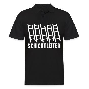 Schichtleiter Nachtschicht Schichtarbeiter - Männer Poloshirt - Schwarz - Vorne - Kai (181cm)
