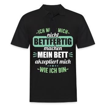 Muss mich nicht bettfertig machen Bett akzeptiert - Männer Poloshirt - Schwarz - Vorne - Kai (181cm)