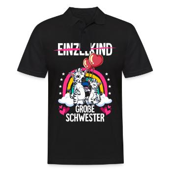 Ich werde Große Schwester Zebra - Männer Poloshirt - Schwarz - Vorne - Kai (181cm)