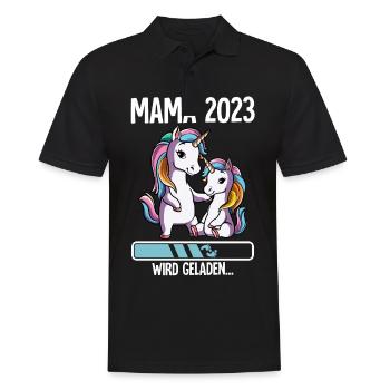 Werdende Mama 2023 - Männer Poloshirt - Schwarz - Vorne - Kai (181cm)