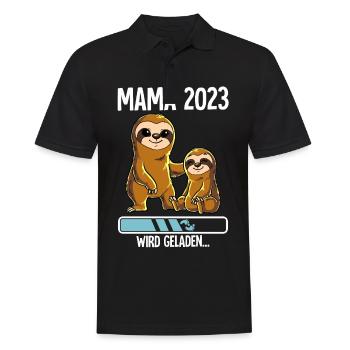 Werdende Mama 2023 - Männer Poloshirt - Schwarz - Vorne - Kai (181cm)