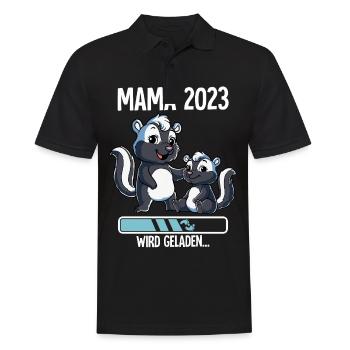 Werdende Mama 2023 - Männer Poloshirt - Schwarz - Vorne - Kai (181cm)