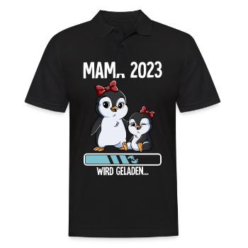 Werdende Mama 2023 - Männer Poloshirt - Schwarz - Vorne - Kai (181cm)
