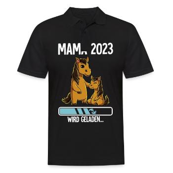 Werdende Mama 2023 - Männer Poloshirt - Schwarz - Vorne - Kai (181cm)
