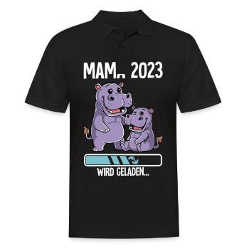 Werdende Mama 2023 - Männer Poloshirt - Schwarz - Vorne - Kai (181cm)