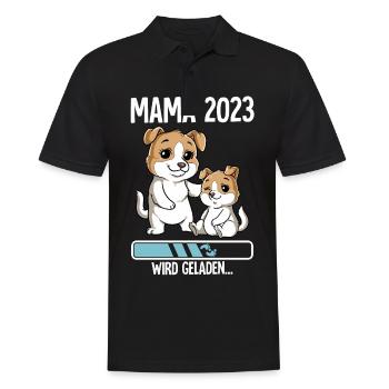 Werdende Mama 2023 - Männer Poloshirt - Schwarz - Vorne - Kai (181cm)