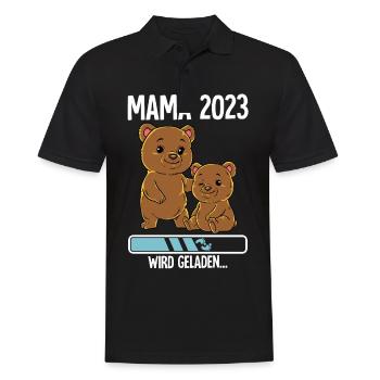 Werdende Mama 2023 - Männer Poloshirt - Schwarz - Vorne - Kai (181cm)