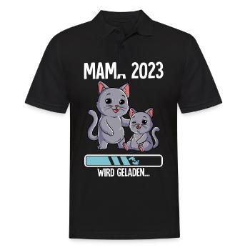 Werdende Mama 2023 - Männer Poloshirt - Schwarz - Vorne - Kai (181cm)