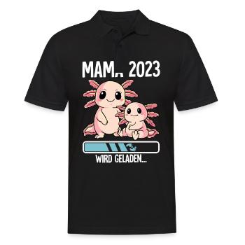 Werdende Mama 2023 - Männer Poloshirt - Schwarz - Vorne - Kai (181cm)