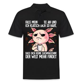 Fass mein Kaffee an und ich klatsch dich Kaffee - Männer Poloshirt - Schwarz - Vorne - Kai (181cm)