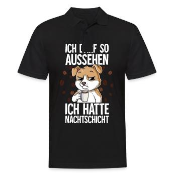 Ich Hatte Nachtschicht Kaffee Hund - Männer Poloshirt - Schwarz - Vorne - Kai (181cm)