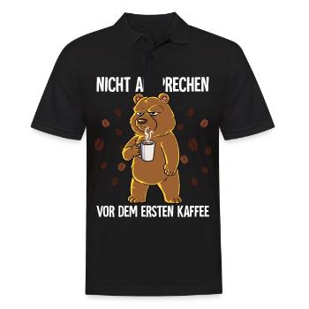 Nicht Ansprechen Vor Dem Ersten Kaffee Bär - Männer Poloshirt - Schwarz - Vorne - Kai (181cm)