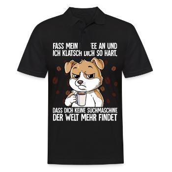 Fass mein Kaffee an und ich klatsch dich Kaffee - Männer Poloshirt - Schwarz - Vorne - Kai (181cm)