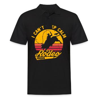 Rodeo Western Cowboy Wild West Retro Horse - Polo Homme - noir - Devant - Kai (181cm)