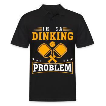 Pickleball Player Dinking Love Pickleball Retro - Men's Polo Shirt - black - Front - Kai (181cm)