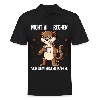 Nicht Ansprechen Vor Dem Ersten Kaffee Otter - Männer Poloshirt - Schwarz - Vorne - Kai (181cm)