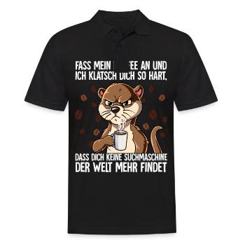Fass mein Kaffee an und ich klatsch dich Kaffee - Männer Poloshirt - Schwarz - Vorne - Kai (181cm)