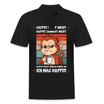 Kaffee Redet Nicht Kaffee Jammert Nicht Affe - Männer Poloshirt - Schwarz - Vorne - Kai (181cm)