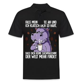 Fass mein Kaffee an und ich klatsch dich Kaffee - Männer Poloshirt - Schwarz - Vorne - Kai (181cm)