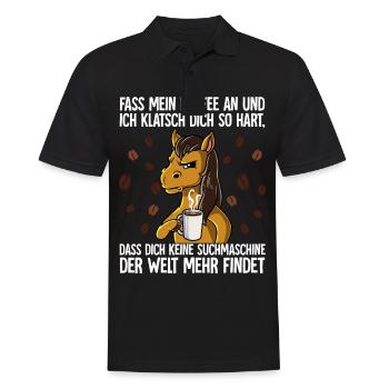 Fass mein Kaffee an und ich klatsch dich Kaffee - Männer Poloshirt - Schwarz - Vorne - Kai (181cm)
