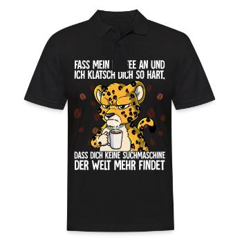 Fass mein Kaffee an und ich klatsch dich Kaffee - Männer Poloshirt - Schwarz - Vorne - Kai (181cm)