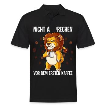 Nicht Ansprechen Vor Dem Ersten Kaffee Löwe - Männer Poloshirt - Schwarz - Vorne - Kai (181cm)