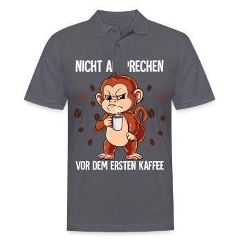Nicht Ansprechen Vor Dem Ersten Kaffee Affe - Männer Poloshirt - Anthrazit - Vorne - Nico (186cm)
