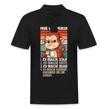 Meine 4 Stimmungen Kaffee Affe - Männer Poloshirt - Schwarz - Vorne - Kai (181cm)