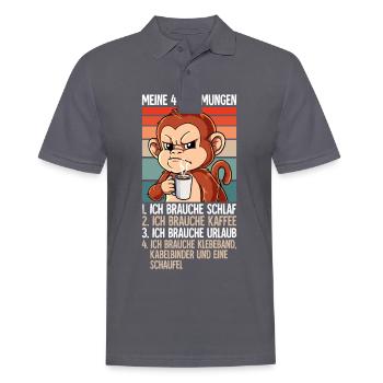 Meine 4 Stimmungen Kaffee Affe - Männer Poloshirt - Anthrazit - Vorne - Nico (186cm)