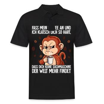Fass mein Kaffee an und ich klatsch dich Kaffee - Männer Poloshirt - Schwarz - Vorne - Kai (181cm)
