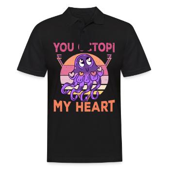 Tintenfisch Krake Oktopus Meer Tentakel Kraken - Männer Poloshirt - Schwarz - Vorne - Kai (181cm)