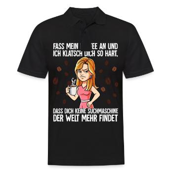 Fass mein Kaffee an und ich klatsch dich Kaffee - Männer Poloshirt - Schwarz - Vorne - Kai (181cm)